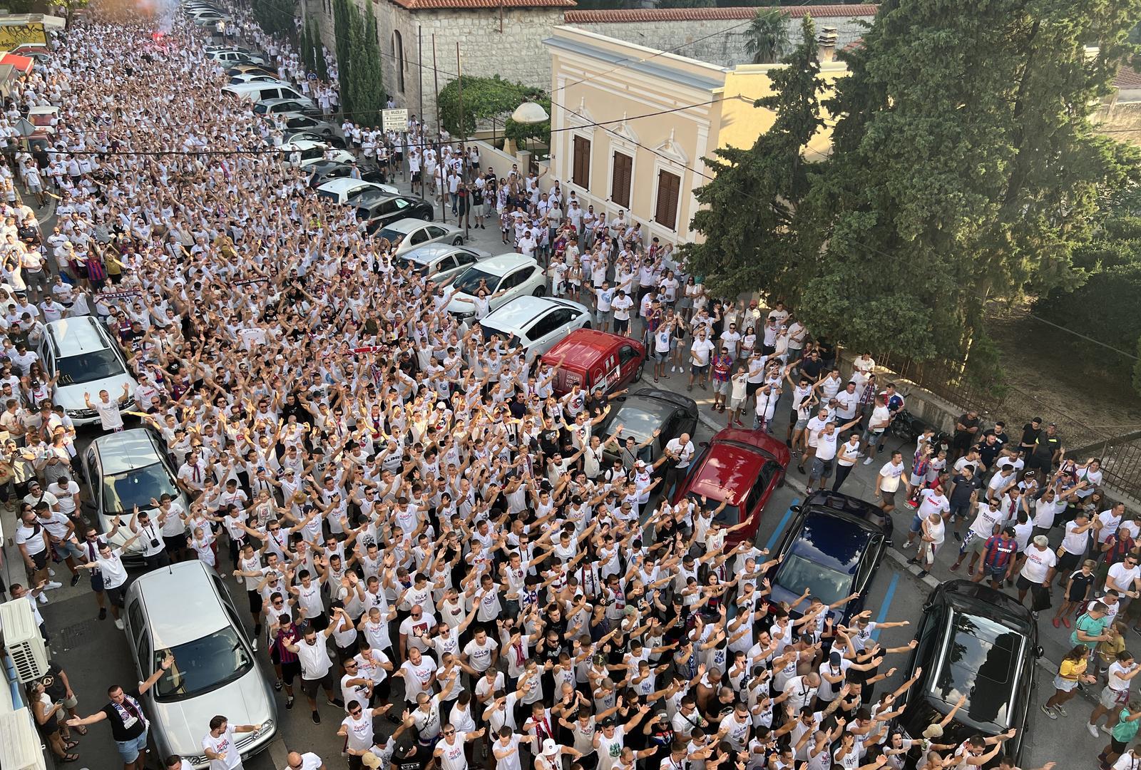 10.08.2023., Split - Koreto Torcide uoci vecerasnje utakmice 3. pretkola UEFA Konferencijske lige izmedju Hajduka i PAOK-a. Photo: Ivo Cagalj/PIXSELL