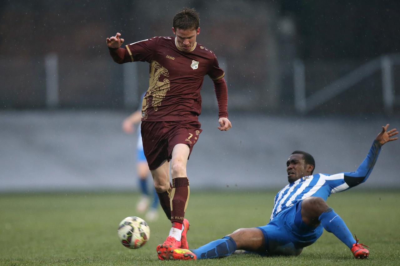 04.03.2015.,  Zagreb, stadion Kranjceviceva - Hrvatski nogometni kup, cetvrtfinale, druga utakmica, NK Lokomotiva - NK Rijeka. Marin Tomasov, Lee Addy. Photo: Igor Kralj/PIXSELL