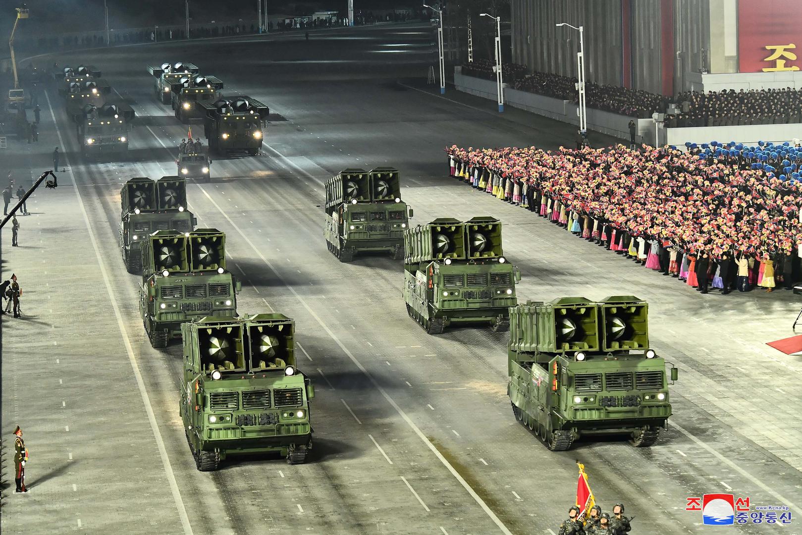 8th Congress of the Workers' Party in Pyongyang Military equipments are seen during a military parade to commemorate the 8th Congress of the Workers' Party in Pyongyang, North Korea January 14, 2021 in this photo supplied by North Korea's Central News Agency (KCNA).    KCNA via REUTERS    ATTENTION EDITORS - THIS IMAGE WAS PROVIDED BY A THIRD PARTY. REUTERS IS UNABLE TO INDEPENDENTLY VERIFY THIS IMAGE. NO THIRD PARTY SALES. SOUTH KOREA OUT. NO COMMERCIAL OR EDITORIAL SALES IN SOUTH KOREA. KCNA