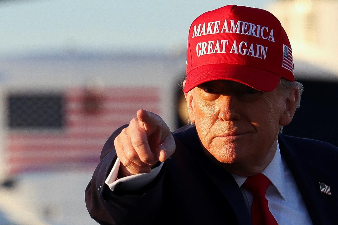 U.S. President Donald Trump departs Washington from Joint Base Andrews in Maryland