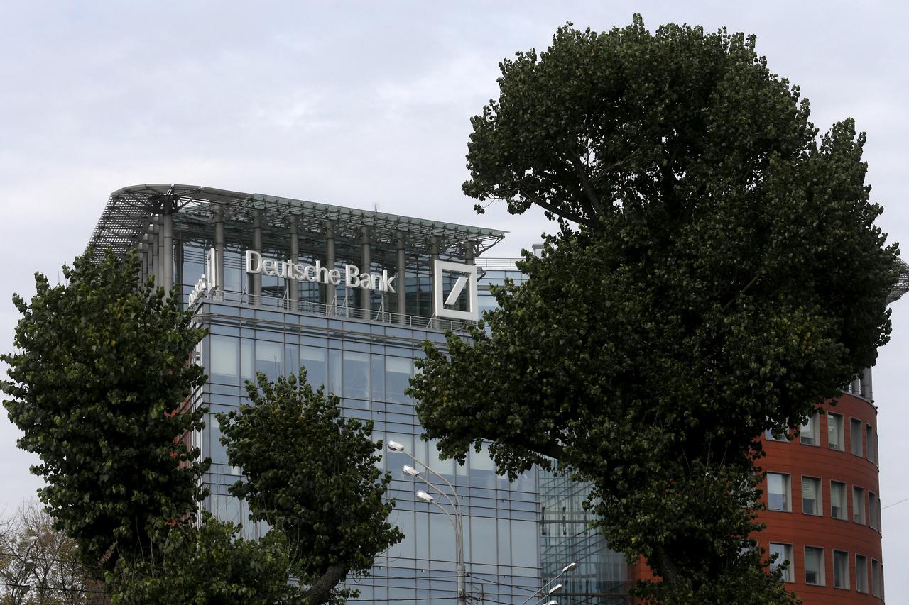 FILE PHOTO: An exterior view shows an office building, which houses the Russian headquarters of Deutsche Bank, in Moscow