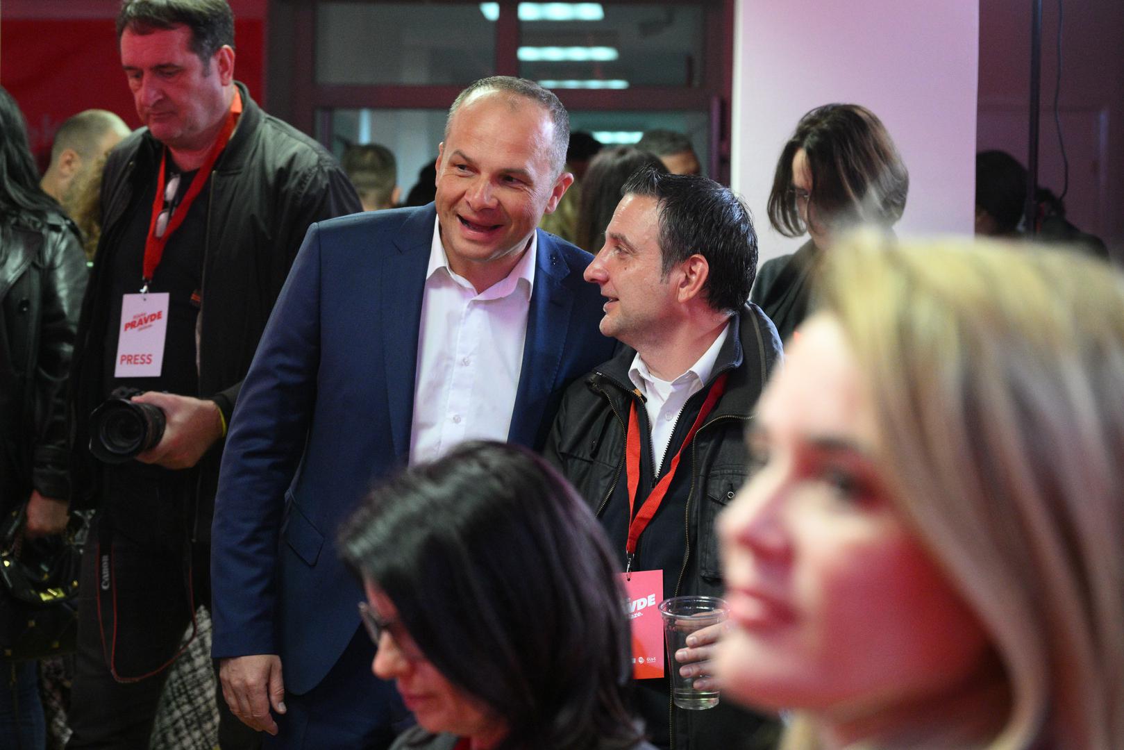 17.04.2024., Zagreb - Docek izbornih rezultata za Hrvatski saboru u stozeru koalicije Rijeke pravde koju cine Socijaldemokratska partija Hrvatske (SDP), Centar, Hrvatska seljacka stranka (HSS), "Dalija Oreskovic i ljudi s imenom i prezimenom", Narodna stranka Reformisti i Gradjansko-liberalni savez (GLAS) u prostorijama SDP-a na Trgu Drage Iblera.  Sinisa Hajdas Doncic. Photo: Davor Puklavec/PIXSELL