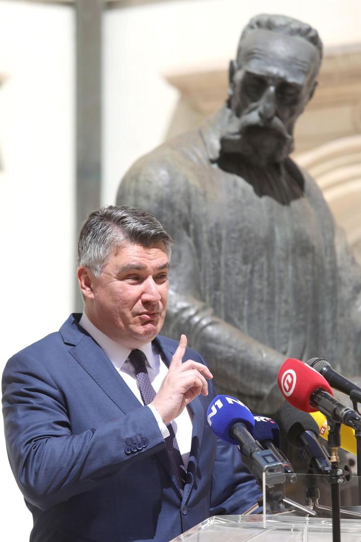 11.05.2021., Zagreb - Predsjednik Republike Zoran Milanovic sudjelovao je u Klovicevim dvorima na predstavljanju zbornika radova „Sinj i Hrvatsko proljece“ prigodom obiljezavanja 50. godina Hrvatskog proljeca.Photo: Patrik Macek/PIXSELL