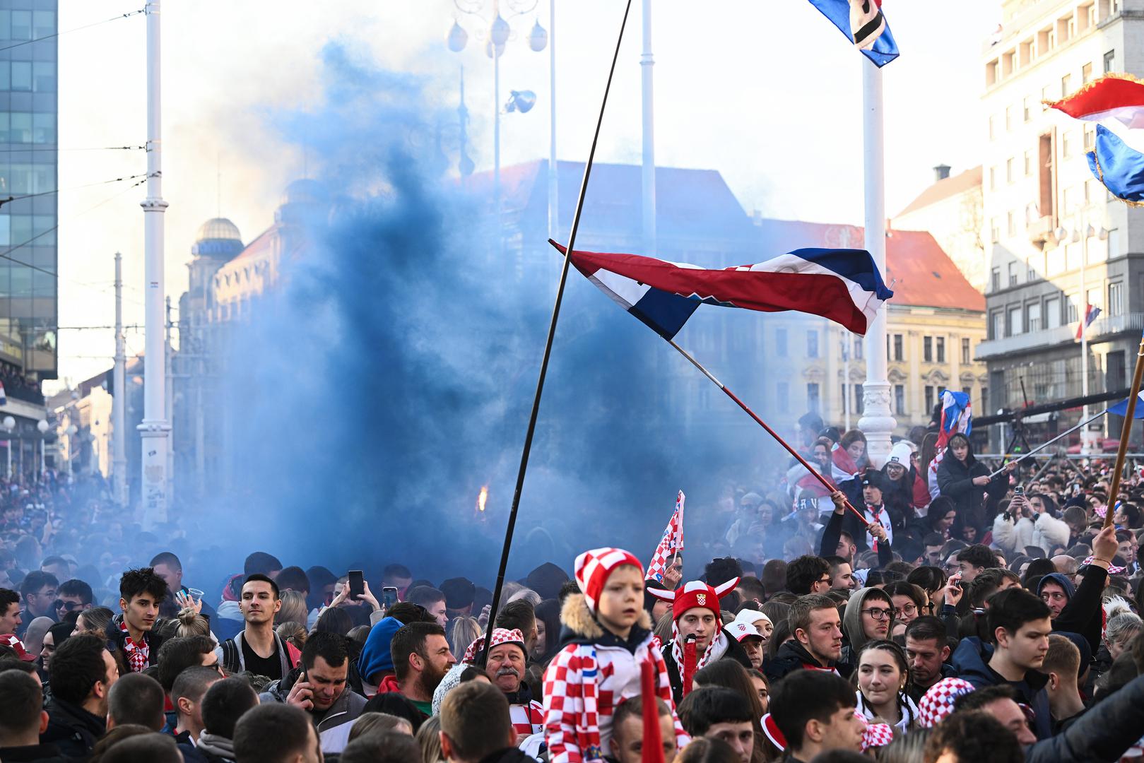 03.02.2025., Zagreb - Svecani docek hrvatske rukometne reprezentacije u Zagrebu nakon osvojenog drugog mjesta na Svjetkom prvenstvu.
 Photo: Marko Lukunic/PIXSELL