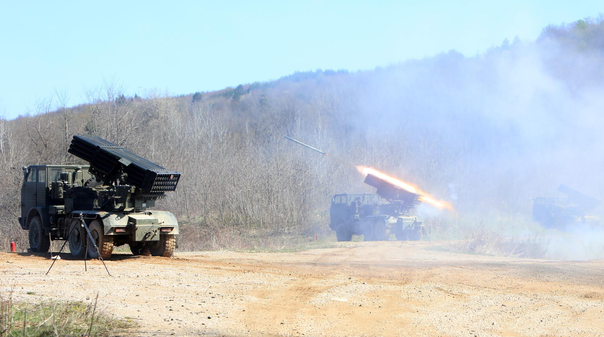 21.04.2021., Slunj - Na vojnom poligonu "Eugen Kvaternik" na Slunju odrzan je prvi dio vojne vjezbe "Stabilnost 21/1", koja se provodi u okviru "Hrvatskog bedema 1991.-2021.", niza vojnih vjezbi povodom 30. obljetnice Hrvatske vojske. Na poligonu u Slunju provodi se ocjenjivanje snage 8. hrvatskog kontingenta za sudjelovanje u NATO aktivnosti ojacane prednje prisutnosti (Enhanced Forward Presence – eFP) u Republici Poljskoj.Nositelj vojne vjezbe je Hrvatska kopnena vojska,  sudjeluje do 400 pripadnika Hrvatske kopnene vojske, Hrvatskog ratnog zrakoplovstva, Zapovjednistva za potporu, Vojne policije i Zapovjednistva za kiberneticki prostor.  Photo: Kristina Stedul Fabac/PIXSELL