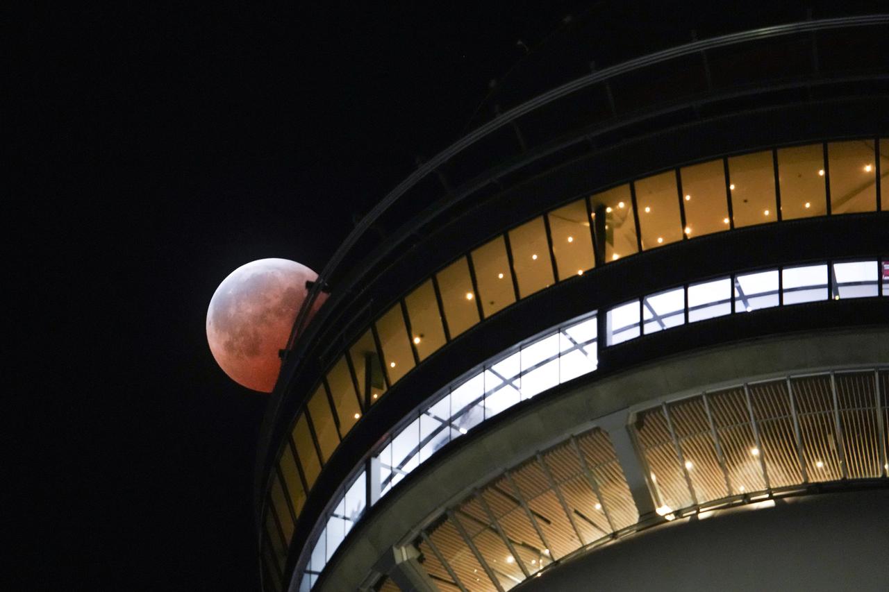 Lunar eclipse seen over North America