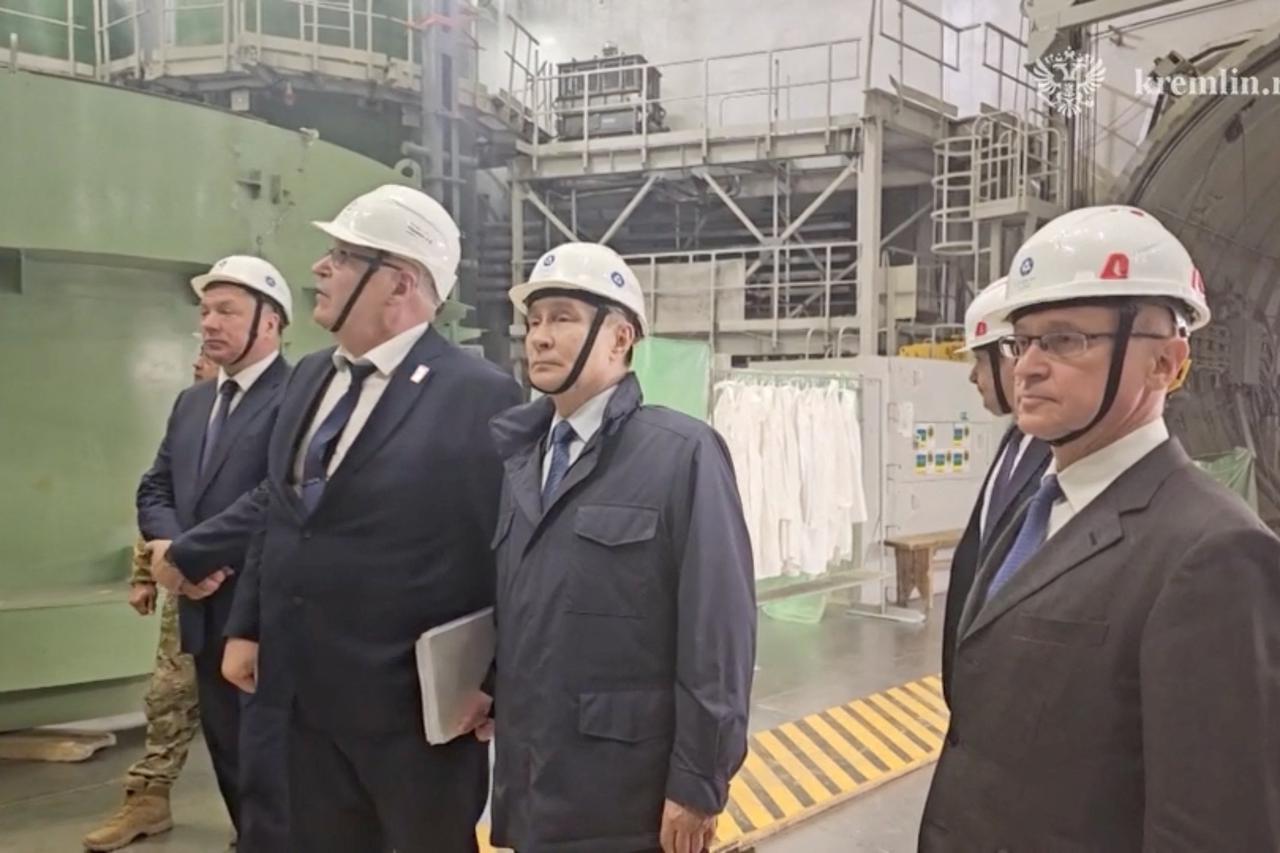 Russian President Vladimir Putin visits the Kursk-II nuclear power plant in Kursk Region