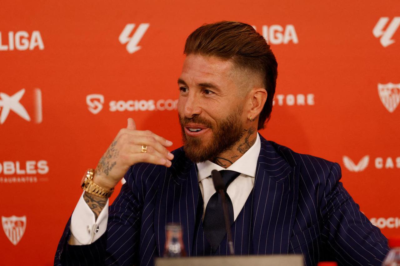 FILE PHOTO: Sevilla unveil new signing Sergio Ramos
