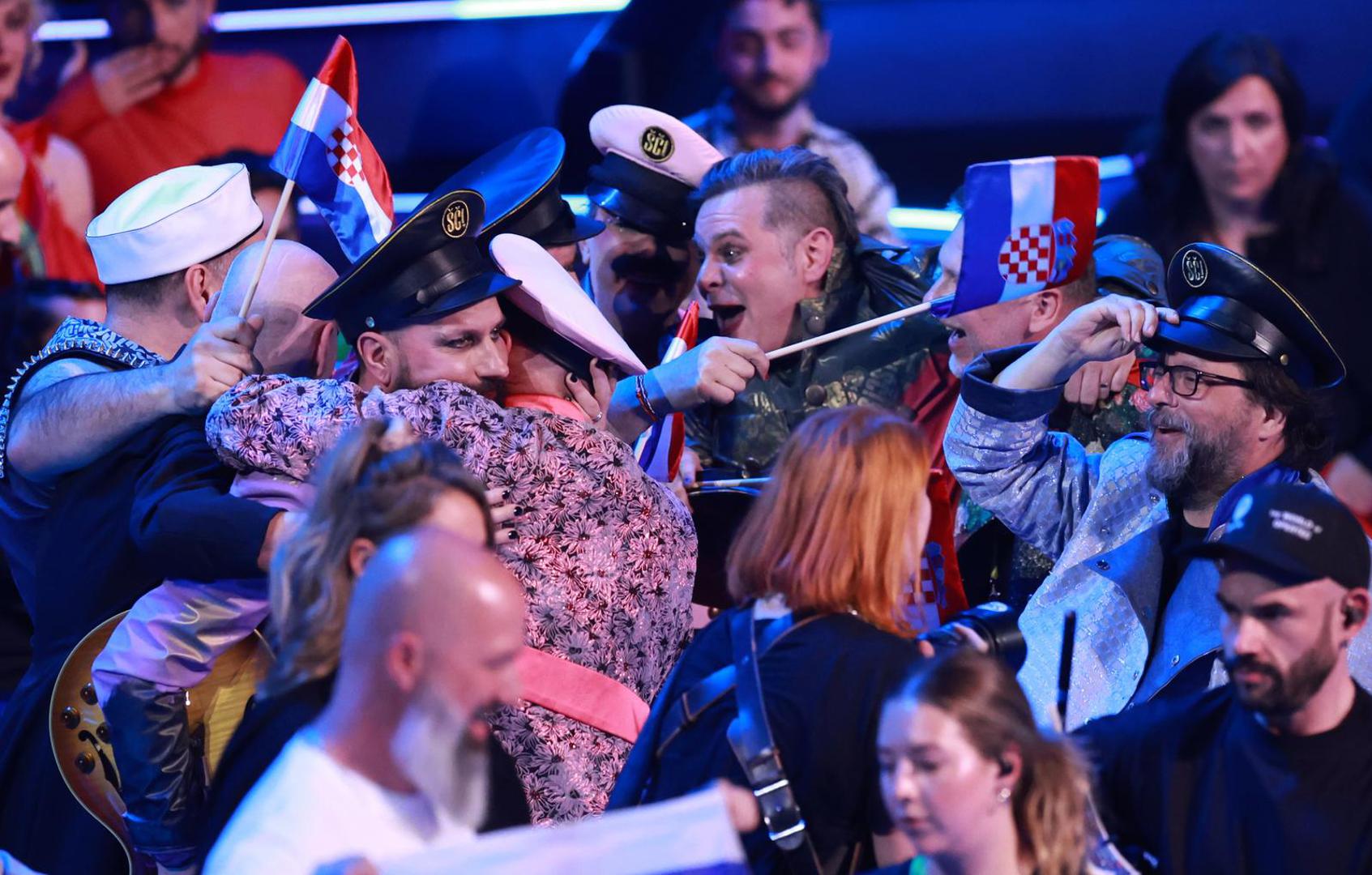 09.05. 2023. Liverpool - Poceo je 67. Eurosong. U prvoj eurovizijskoj polufinalnoj veceri nastupaju predstavnici Hrvatske,  grupa Let 3 s pjesmom Mama SC. Za prolazak dalje bore i Norveska, Malta, Srbija, Latvija, Portugal, Irska, Svicarska, Izrael, Moldavija, Svedska, Azerbajdzan, Ceska, Nizozemska i Finska. Predstavnica Hrvatske Let 3 s pjesmom Mama SC prosli su u finale Eurosonga  Photo: Sanjin Strukic/PIXSELL