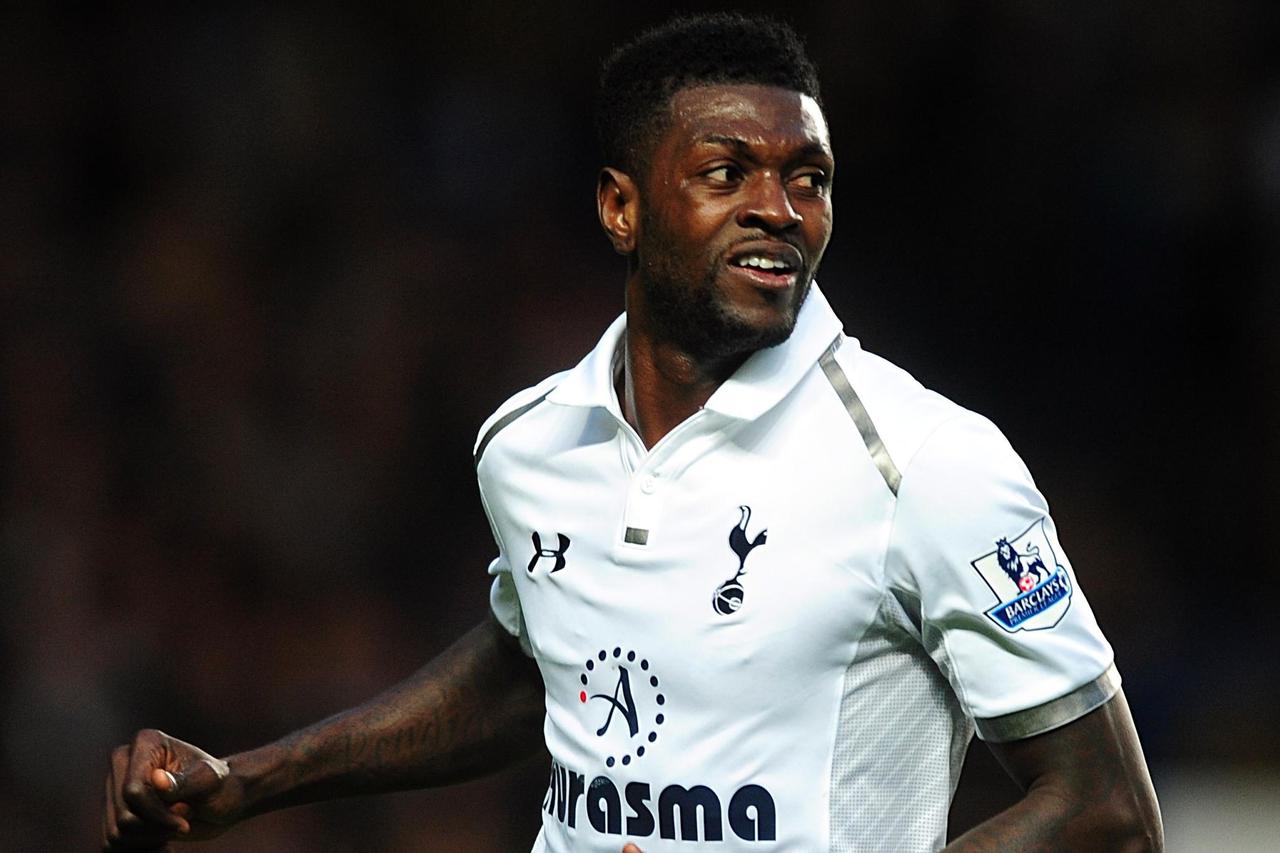 Soccer - Barclays Premier League - Chelsea v Tottenham Hotspur - Stamford BridgeTottenham Hotspur's Emmanuel Adebayor celebrates after scoring his team's opening goal  Adam Davy Photo: Press Association/PIXSELL