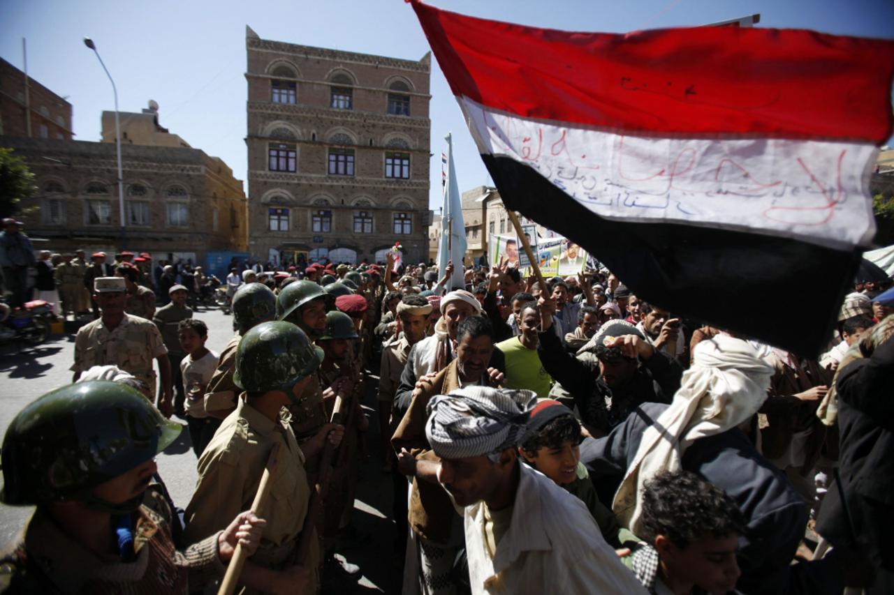 jemen, prosvjed, jemenska zastava