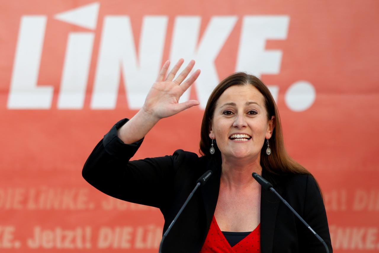 Left wing party Die Linke campaigns in Munich