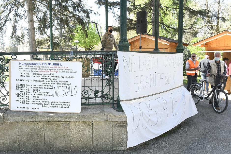 Prosvjed "Krik naroda s Banovine" u organizaciji Inicijative branitelja grada Petrinje