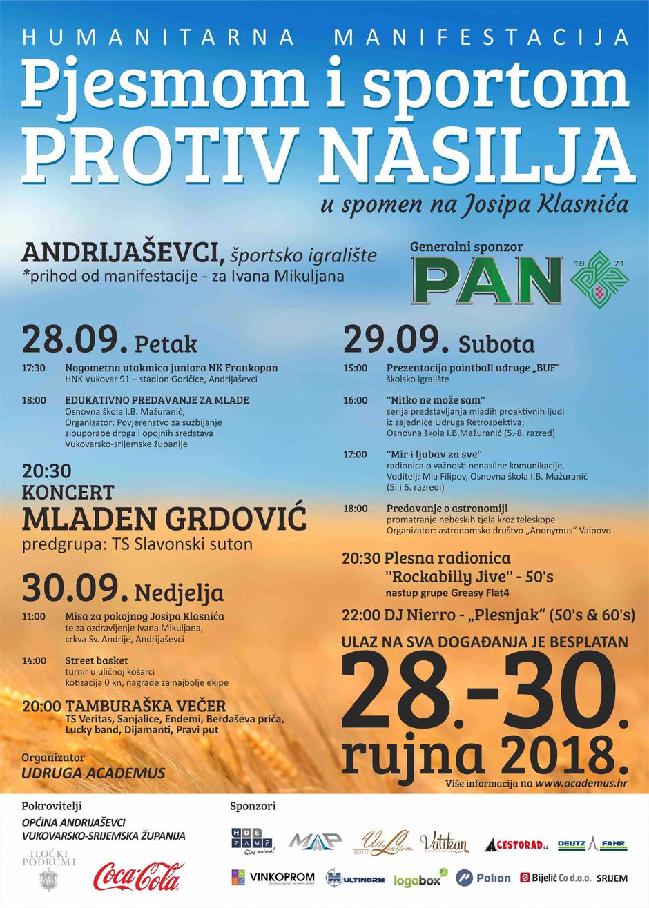 Pjesmom i sportom protiv nasilja u spomen na Josipa Klasnića