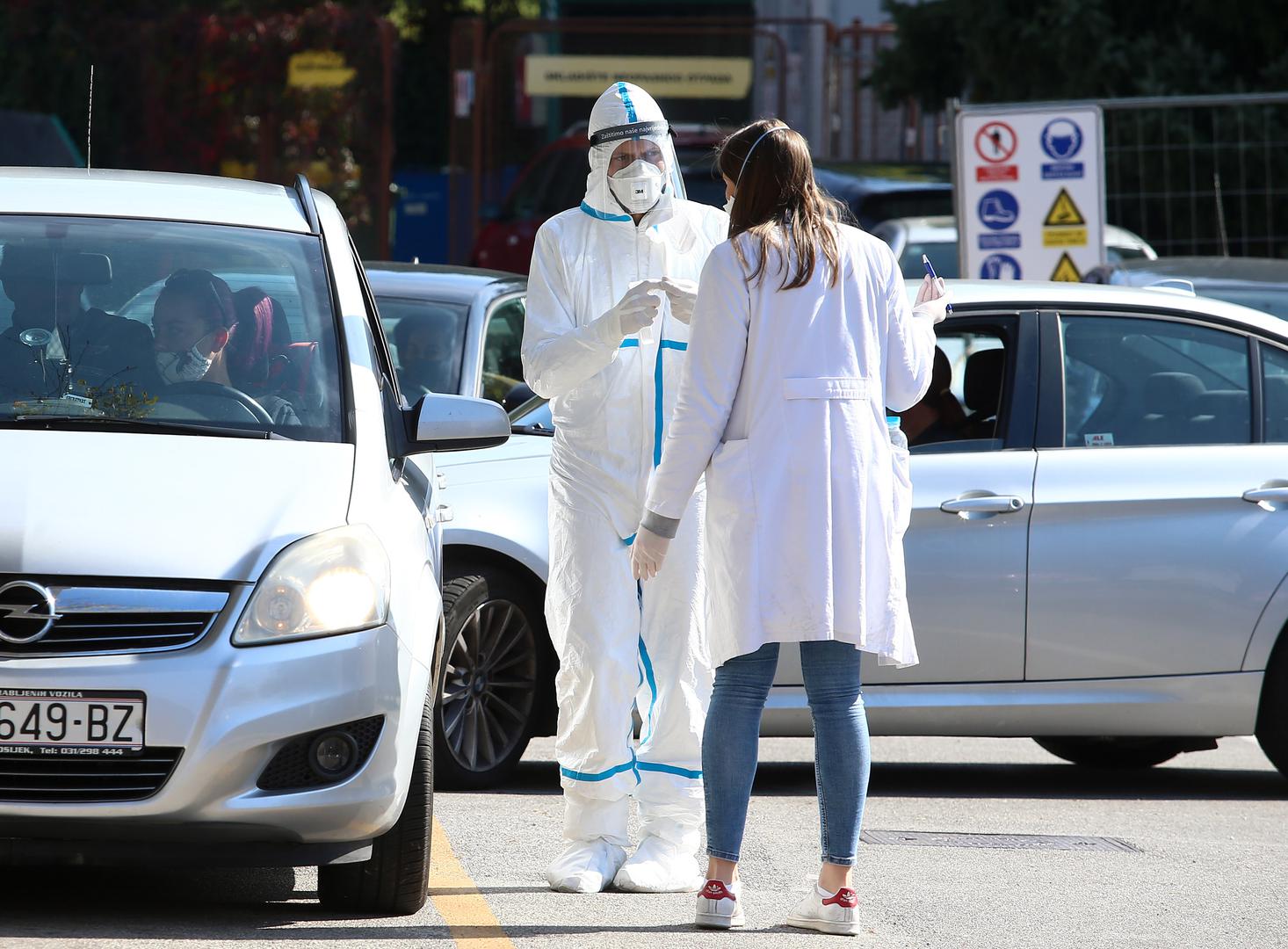 09.10.2020., Zagreb - Drive-in testiranje na koronavirus u Nastavnom zavodu za javno zdravstvo Andrija Stampar.
Photo: Matija Habljak/PIXSELL