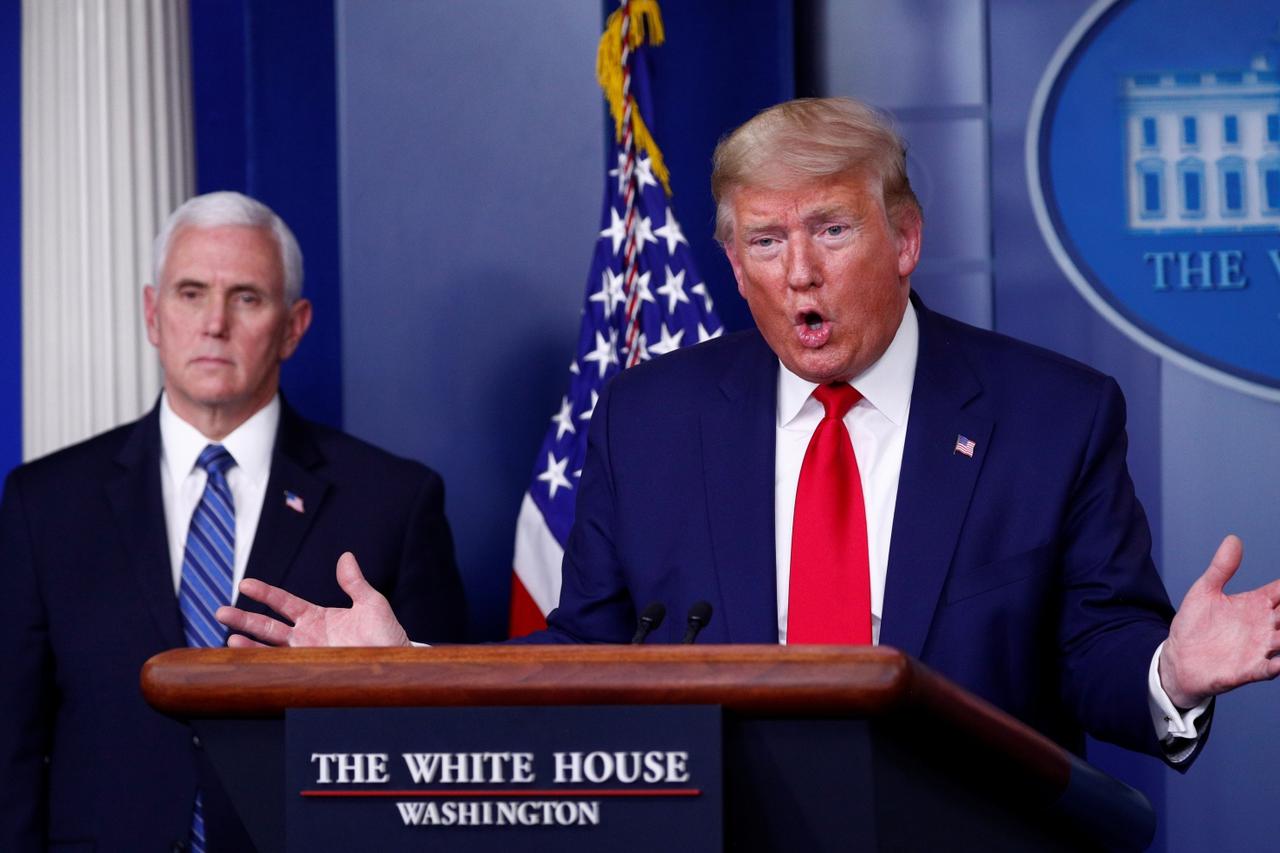 U.S. President Trump leads daily coronavirus response briefing at the White House in Washington