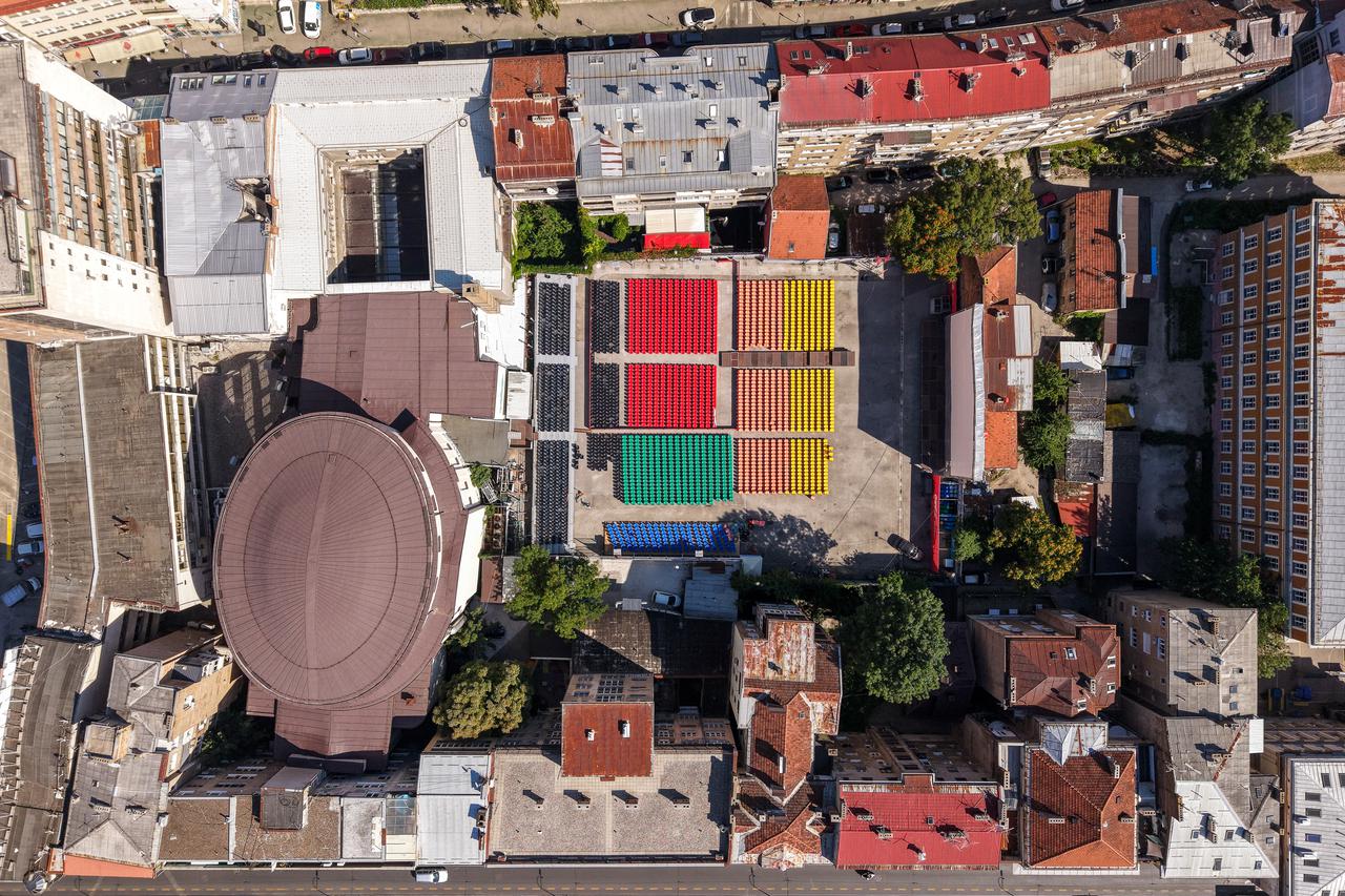 Sarajevo: Pogled iz zraka na kino na otvorenom uoči 32. Sarajevo Film Festivala