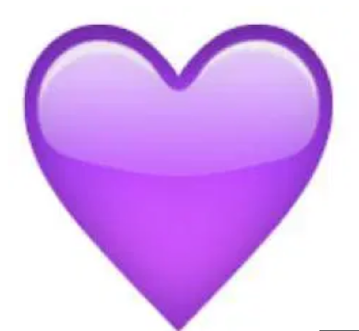 Bogatstvo, ali i ljubav označava se ljubičastim srcem. Na društvenim mrežama, među influencerima, koristi se i kada je objava vezana za šminkanje ili modu.