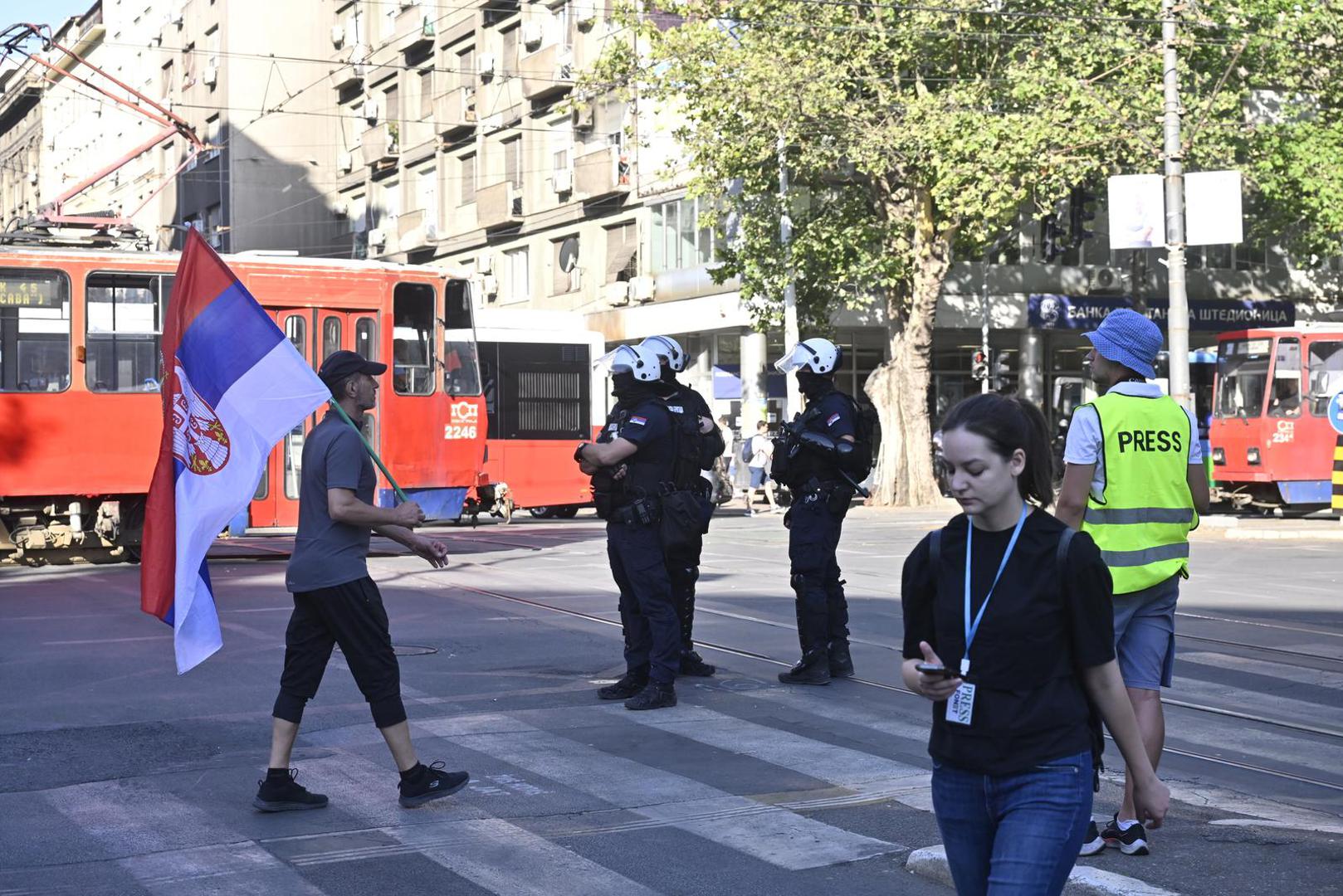 04, July, 2025, Belgrade - The police broke up the blockade at the Faculty of Law a few minutes after 7 am. Photo: M.M./ATAImages

04, jul, 2025, Beograd - Policija je nekoliko minuta posle 7 ujutro razbila blokadu kod Pravnog fakulteta. Photo: M.M./ATAImages Photo: M.M./ATAImages/PIXSELL