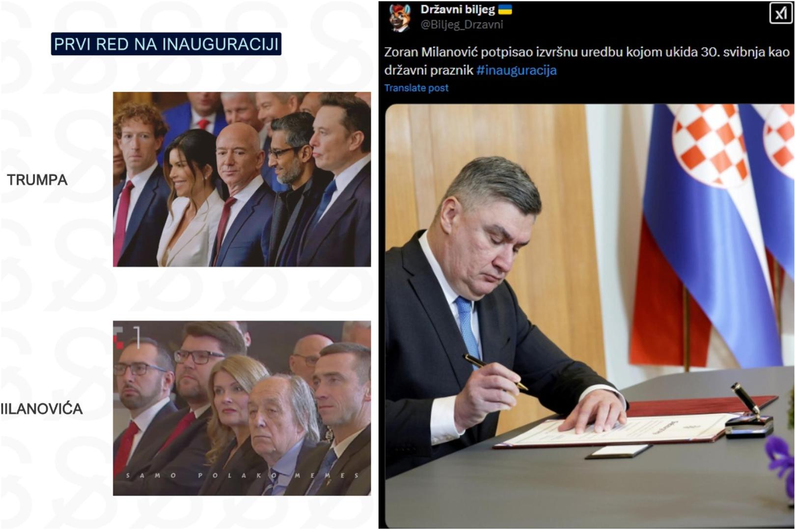 Inauguracija predsjednika Zorana Milanovića komentatorima na društvenim mrežama nije bila zanimljiva kao ona posljednja od prije pet godina. No, ipak neki su se prepustili mašti i pronašli neke dijelove koji su im zapeli za oko. 