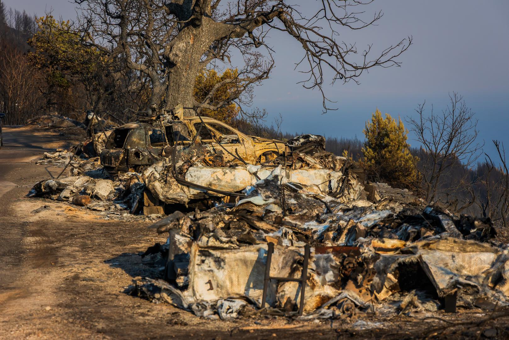 Posebno potresni prizori dolaze s opožarenih područja gdje su pronađena tijela uginulih životinja. Među uništenim objektima je i restoran koji je zahvatila vatra.