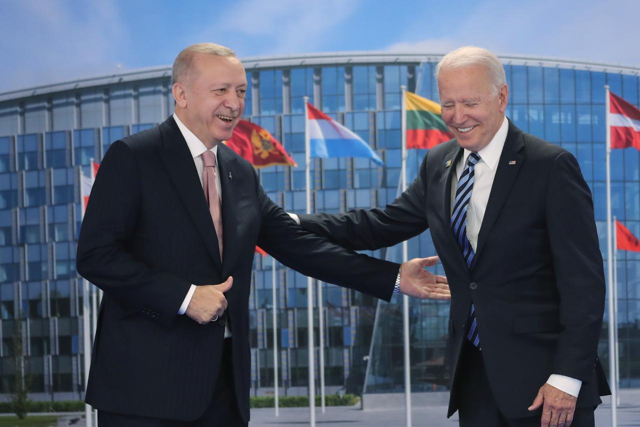 Turkish President Erdogan meets with U.S. President Biden in Brussels