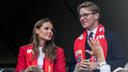 Norwegian Prince and Princess Break VIP Protocol with Scarf Display at World Cup Match