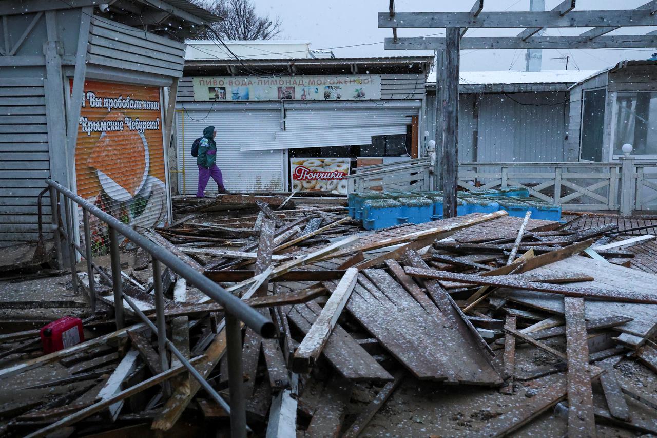Aftermath of storm in Crimea