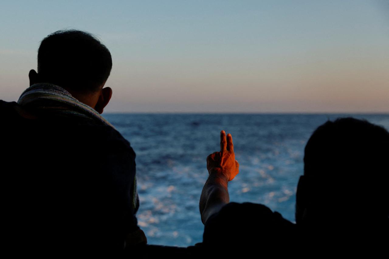MSF ship Geo Barents heads towards Italy after rescuing of migrants off the Libyan coast in the central Mediterranean