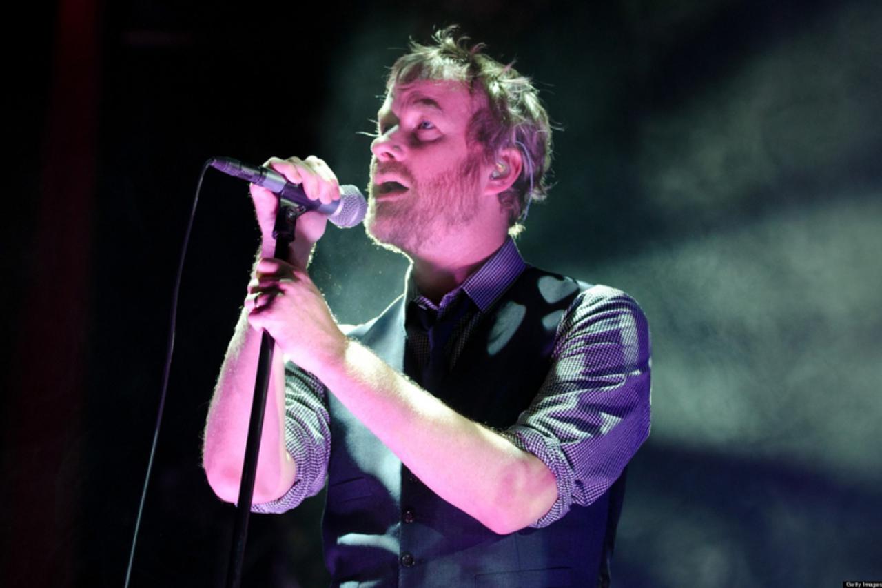 'CHICAGO, IL - DECEMBER 06: Matt Berninger of The National performs on stage at Aragon Ballroom on December 6, 2011 in Chicago, United States. (Photo by Daniel Boczarski/Redferns)'