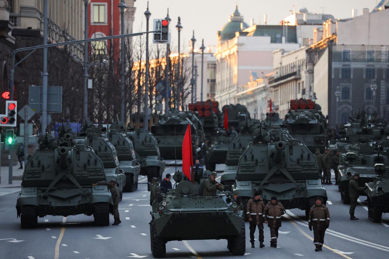 Victory Day military parade rehearsal in Moscow