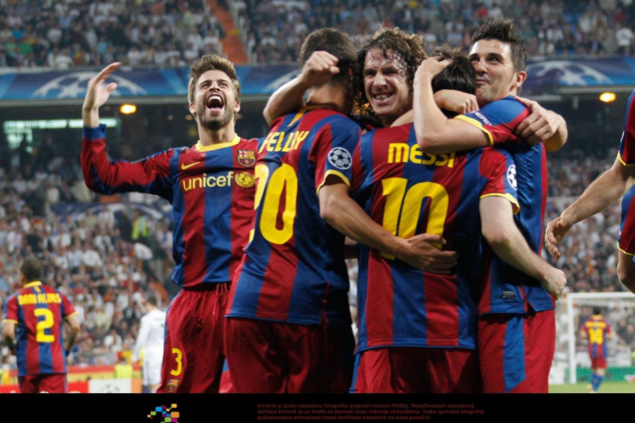 \'27.04.2011, Santiago Bernab?u, Madrid, ESP, UEFA CL, Halbfinale Hinspiel, Real Madrid (ESP) vs FC Barcelona (ESP), im Bild // Barcelona\'s Lionel Messi goal during Champions League semifinal first m