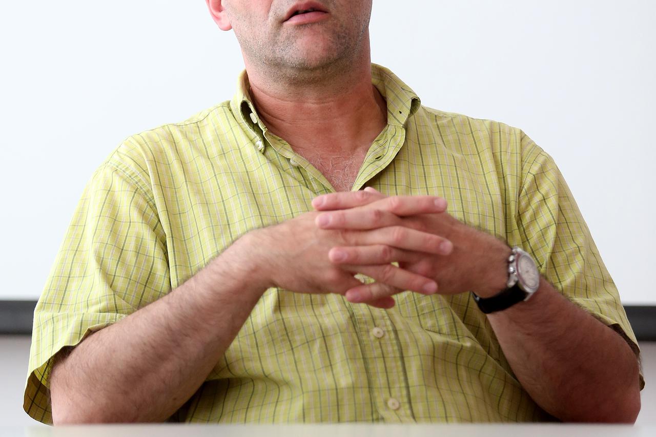 18.05.2015., Zagreb - Redakciju Vecernjeg lista posjetilo je novoizabrano vodstvo Hrvatskog novinarskog drustva, predsjednik Saša Leković i potpredsjednik Denis Romac. Glavni urednik Vecernjeg lista Drazen Klaric. Photo: Slavko Midzor/PIXSELL