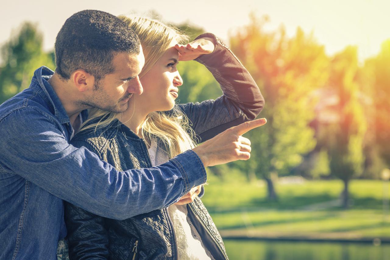 Couple looking at something