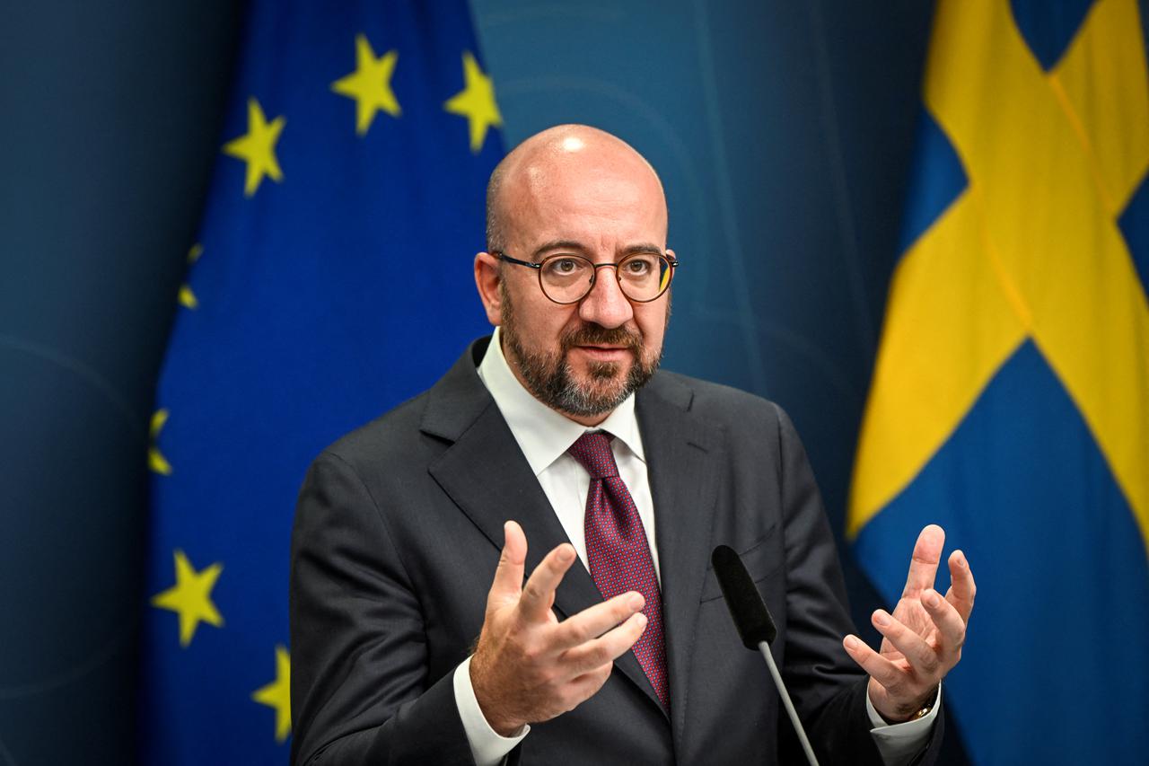 Sweden's PM Magdalena Andersson welcomes EU Council President Charles Michel in Stockholm