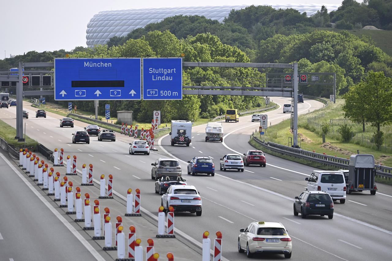 Autobahn A9 on May 26, 2023 before Pentecost.