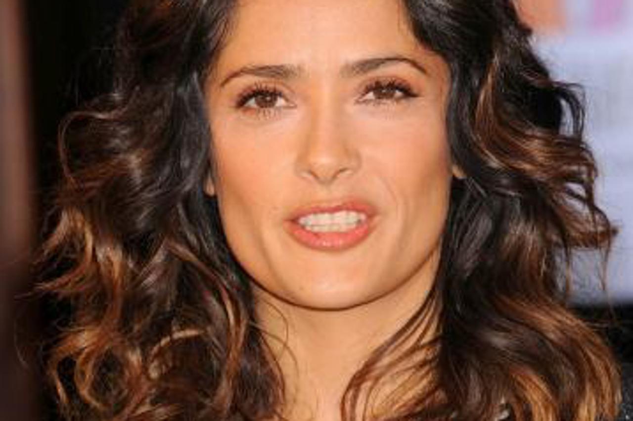 'Actress Salma Hayek teams up with National Milk Mustache \'Got Milk?\' campaign to launch The Breakfast Project held at the L\'Ermitage Hotel in Beverly Hills, California on February 24, 2012. Photo: