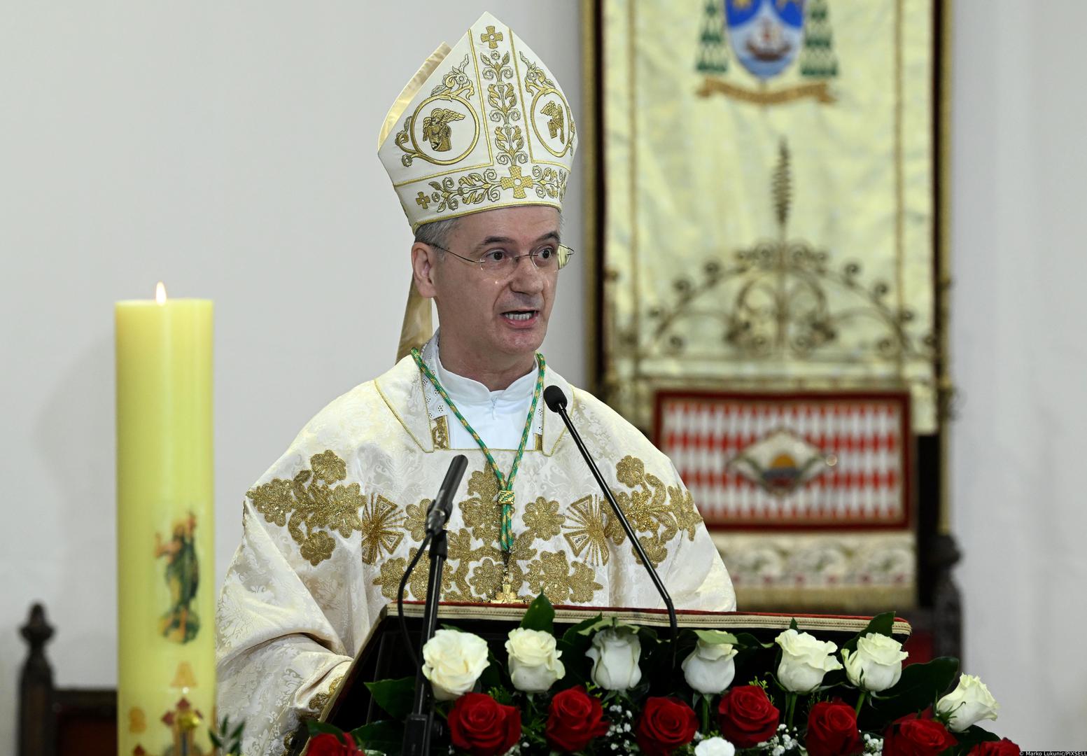 29.04.2023., Zagreb - Svecanim liturgijskim slavljem sluzbu novog zagrebackog nadbiskupa preuzeo je monsinjor Drazen Kutlesa postavsi tako 77. zagrebacki biskup, odnosno 9. nadbiskup metropolit zagrebacki.  Photo: Marko Lukunic/PIXSELL