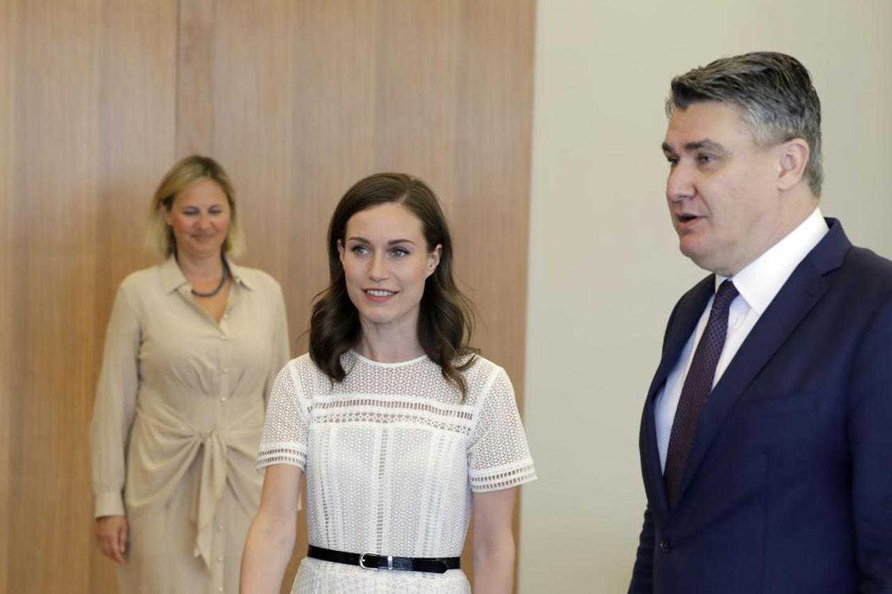 Zagreb: Predsjednik Milanović primio Sannu Marin, predsjednicu Vlade Republike Finske