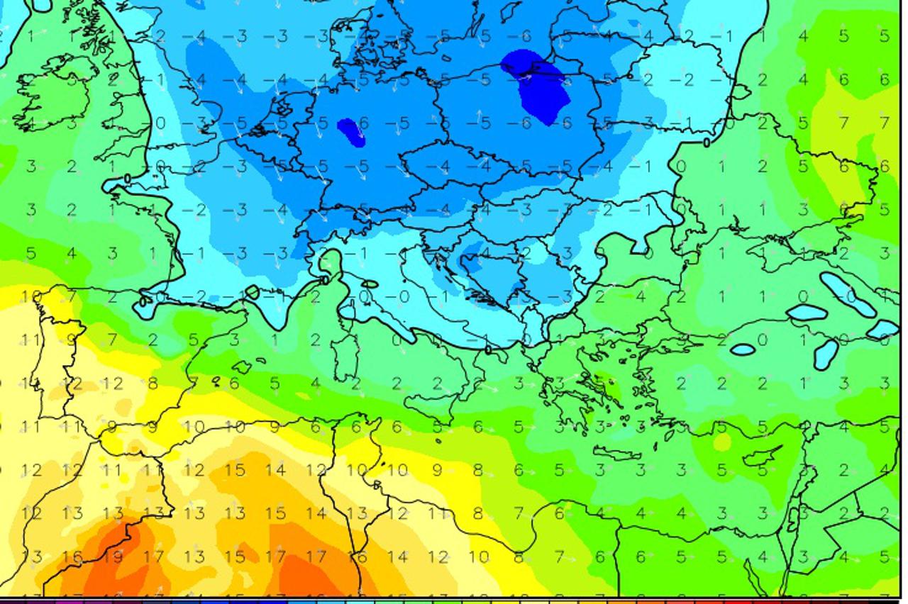 Prognoza hladnog zraka za petak 27.03.2026.
