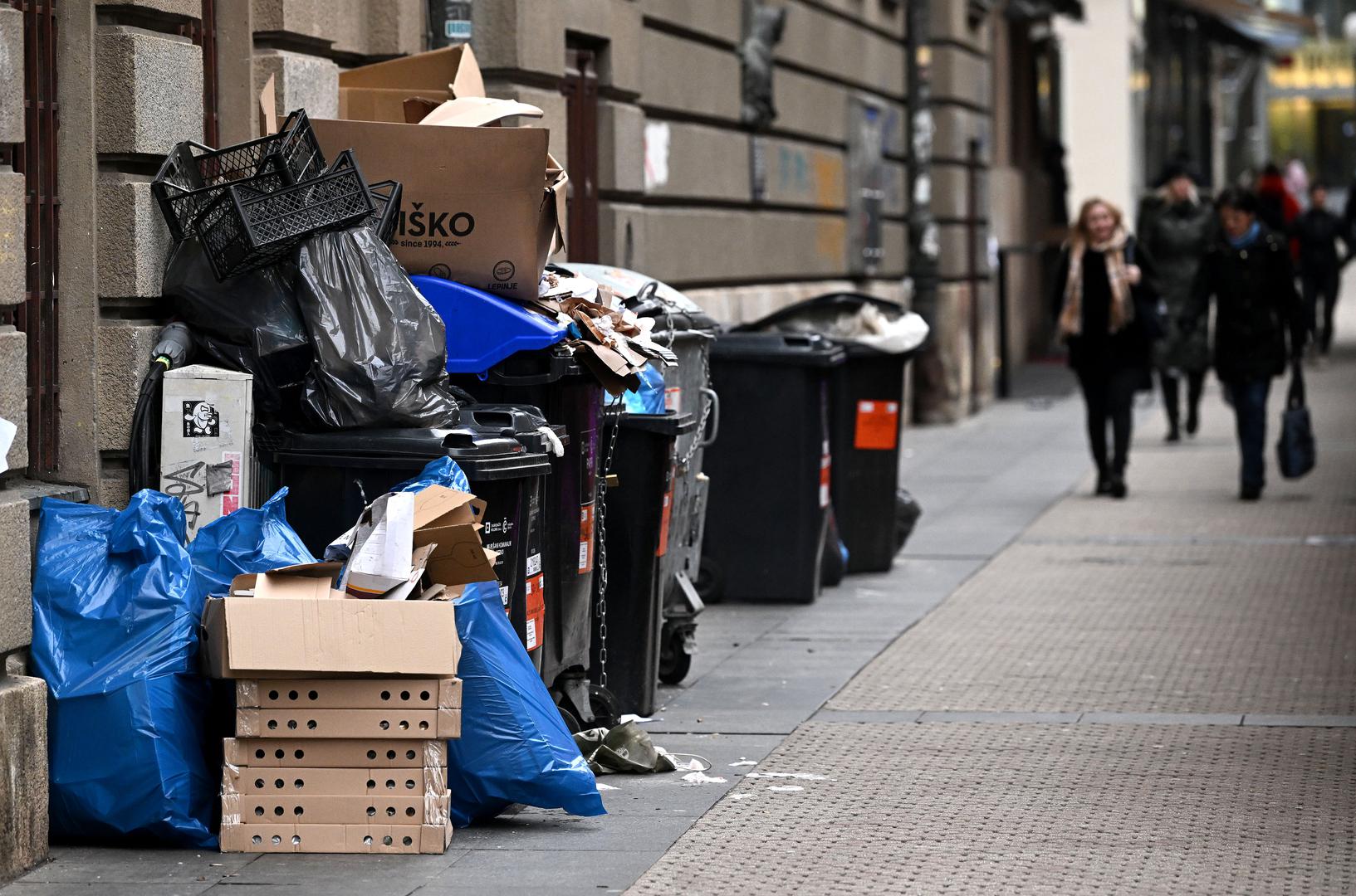 25.01.2022., Zagreb - Smece po gradu zbog strajka cistoce.  Photo: Marko Lukunic/PIXSELL
