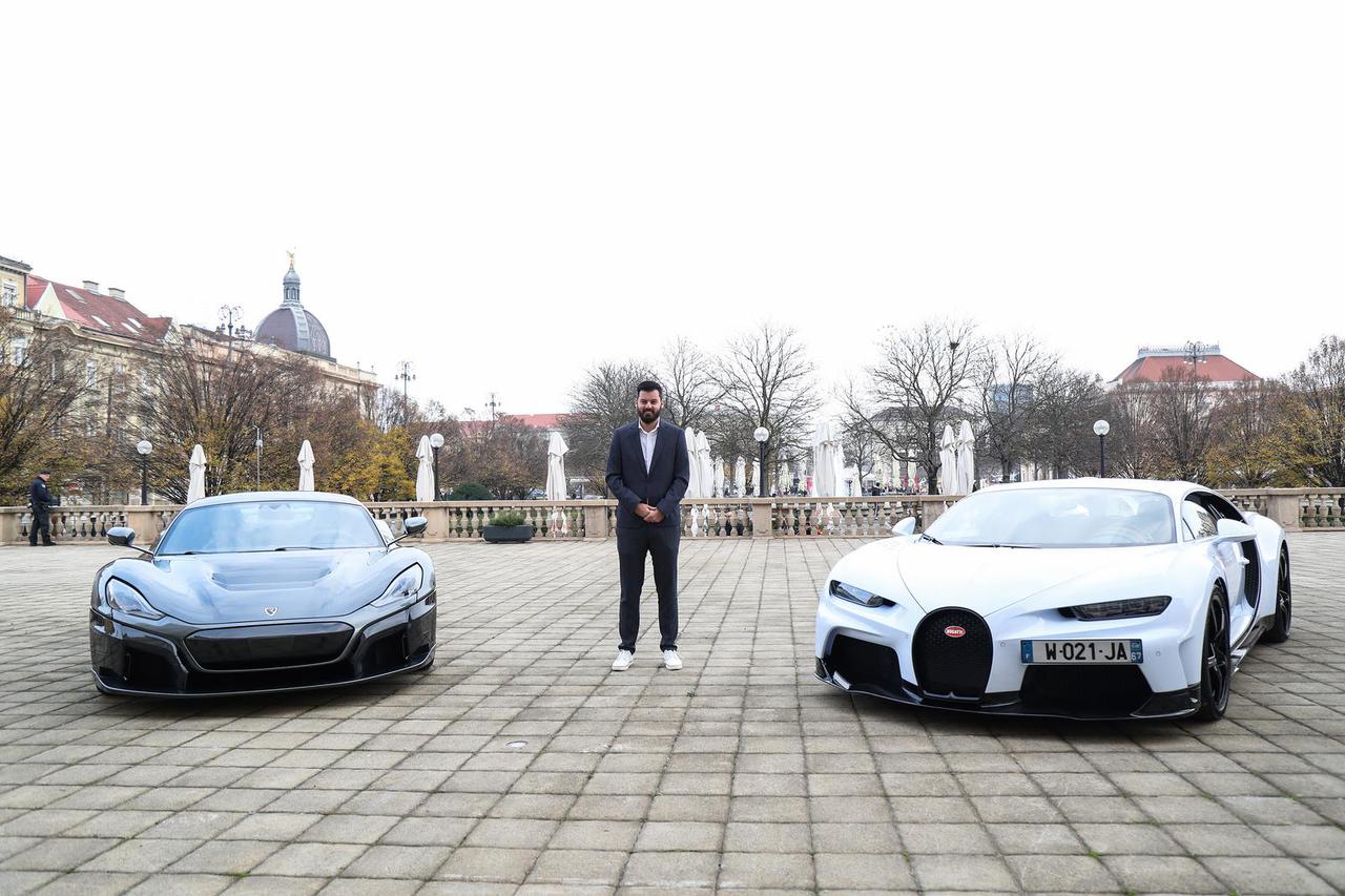 Mate Rimac i Christophe Piochon dočekuju francuskog predsjednika Emmanuela Macrona ispred hotela Esplanade