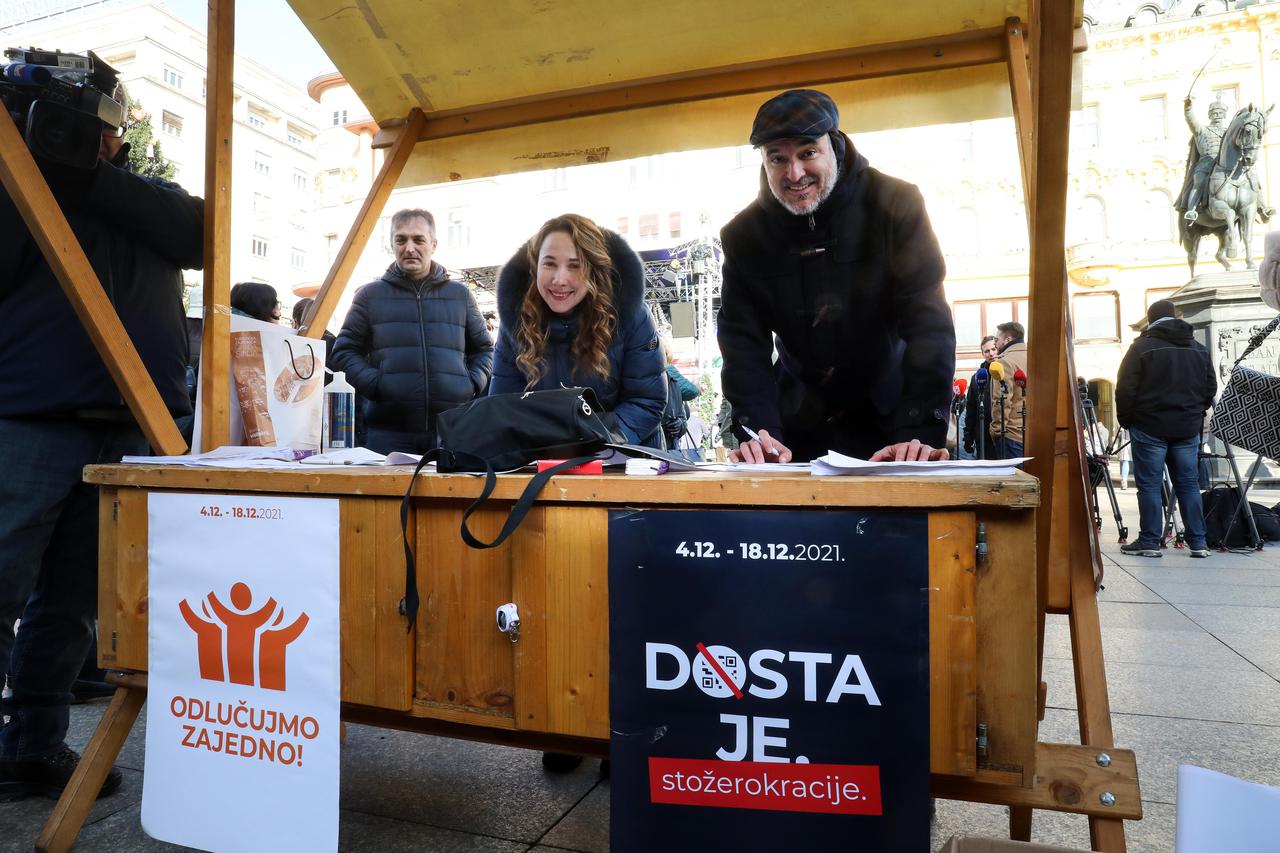Saborski zastupnici Mosta održali konferenciju povodom početka prikupljanja potpisa protiv COVID potvrda