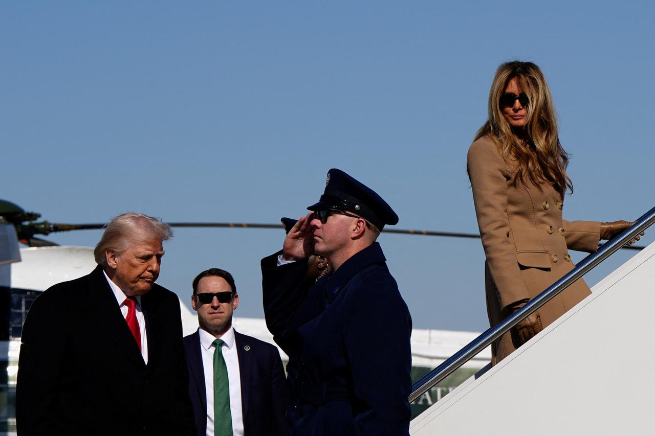 U.S. President Donald Trump departs for Fort Bragg, in Joint Base Andrews