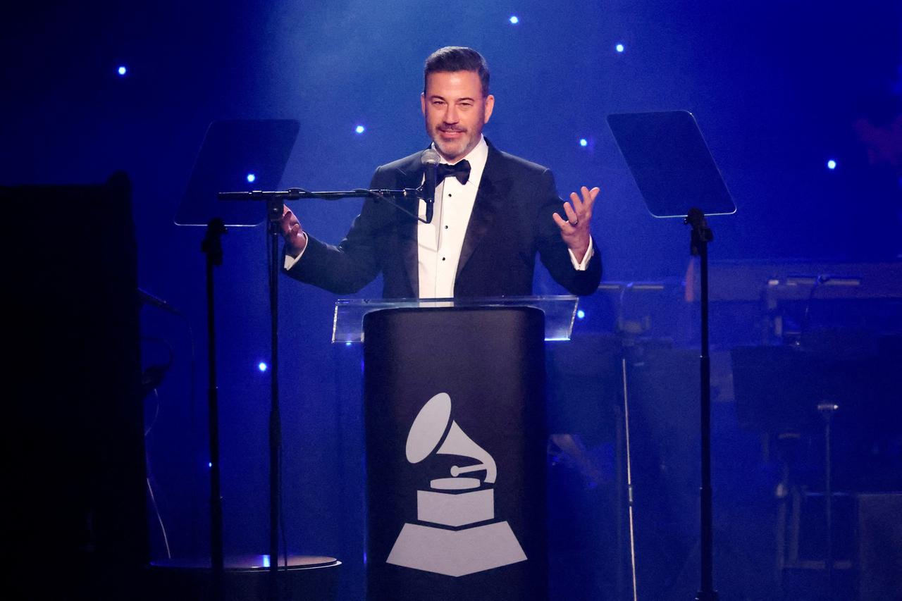 FILE PHOTO: Jimmy Kimmel speaks in Beverly Hills