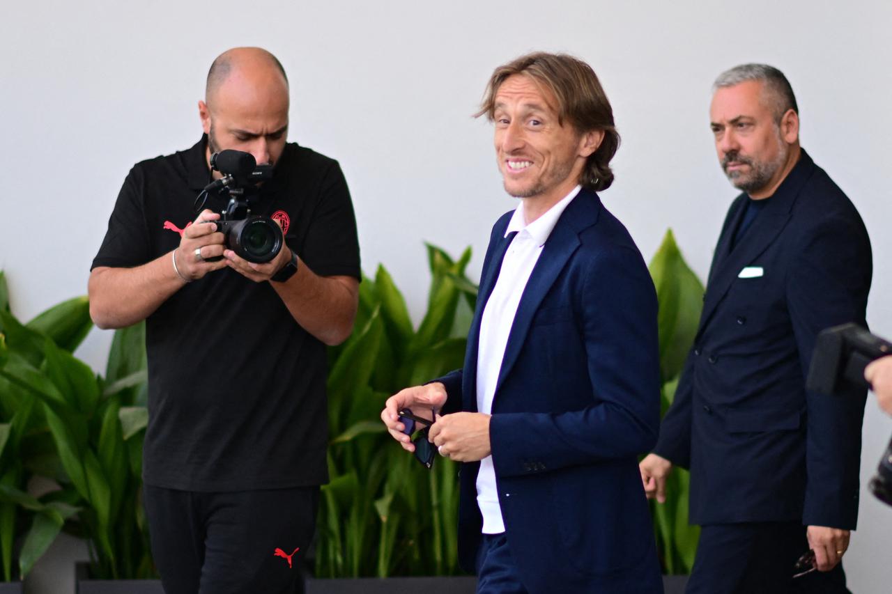 Luka Modric arrives in Milan