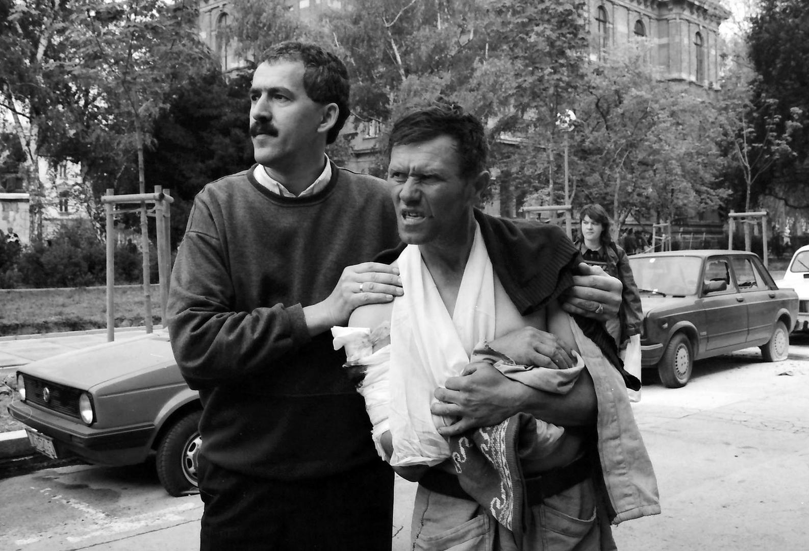 02.05.1995., Zagreb - U znak odmazde zbog akcije Bljesak kojom je Hrvatska vojska krenula u oslobadjanje zapadne Slavonije predsjednik tzv. Republike Srpske Krajine Milan Martic naredio je raketni napad kasetnim bombama na centar Zagreba prilikom kojeg je ubijeno i ranjeno vise gradjana.rPhoto: Davor Visnjic/PIXSELL