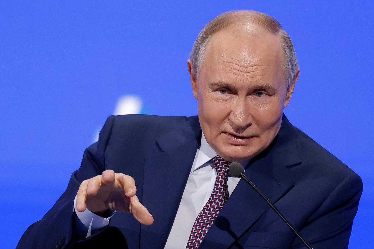 Russian President Putin attends the Congress of the Russian Union of Industrialists and Entrepreneurs in Moscow