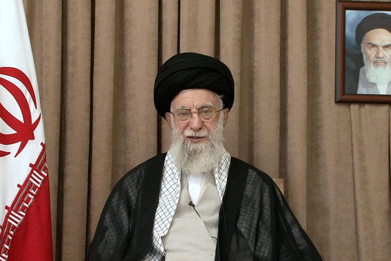 Iran's Supreme Leader Ayatollah Ali Khamenei speaks in a televised message, after the ceasefire between Iran and Israel, in Tehran