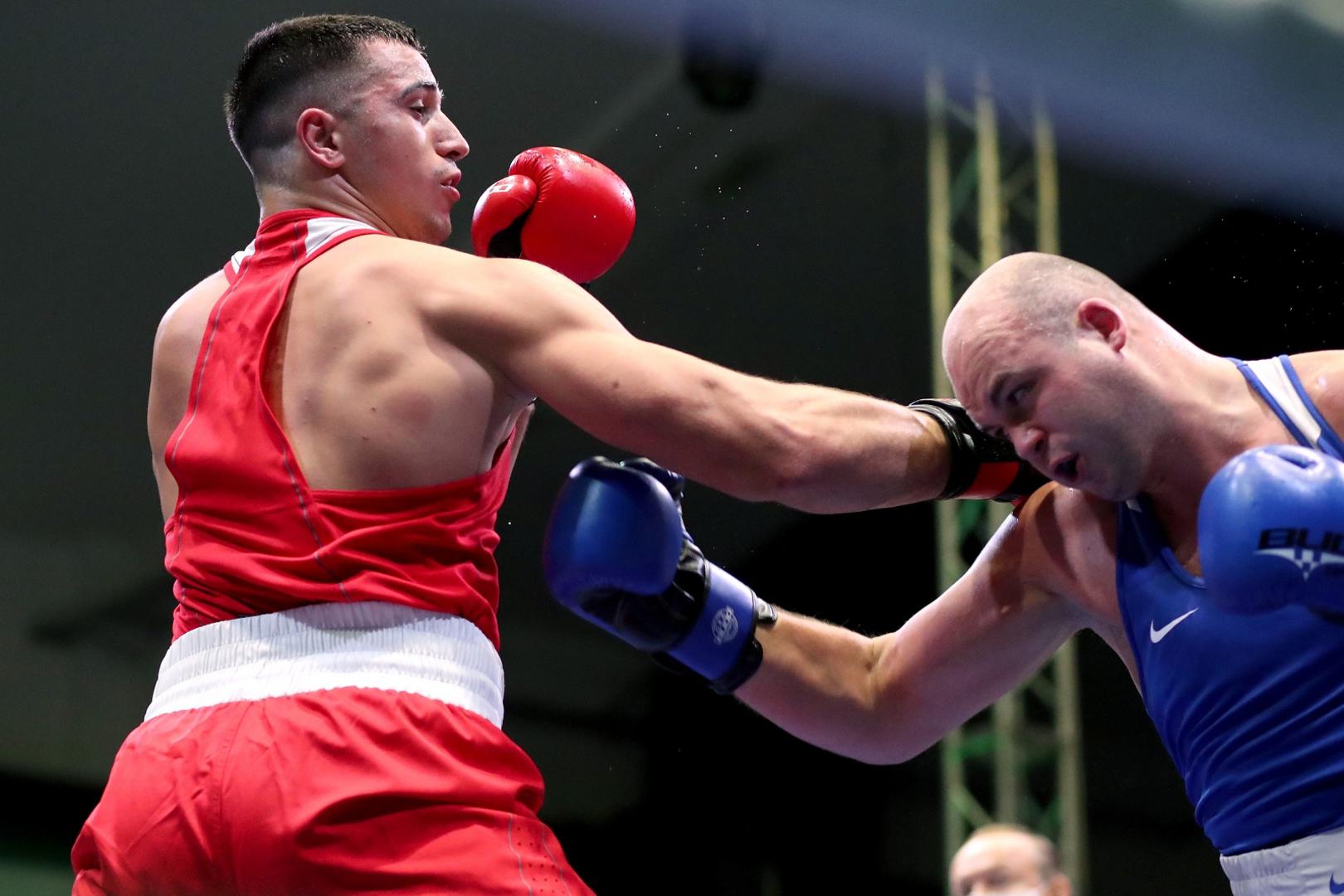 10.10.2020., Zagreb - Medjunarodni turnir u boksu Grand Prix Zagreb 2020. Finale. Super teska kategorija, +91kg, Marko Milun, Hrvatska - Ivan Variasov, Rusija.Photo: Igor Kralj/PIXSELL